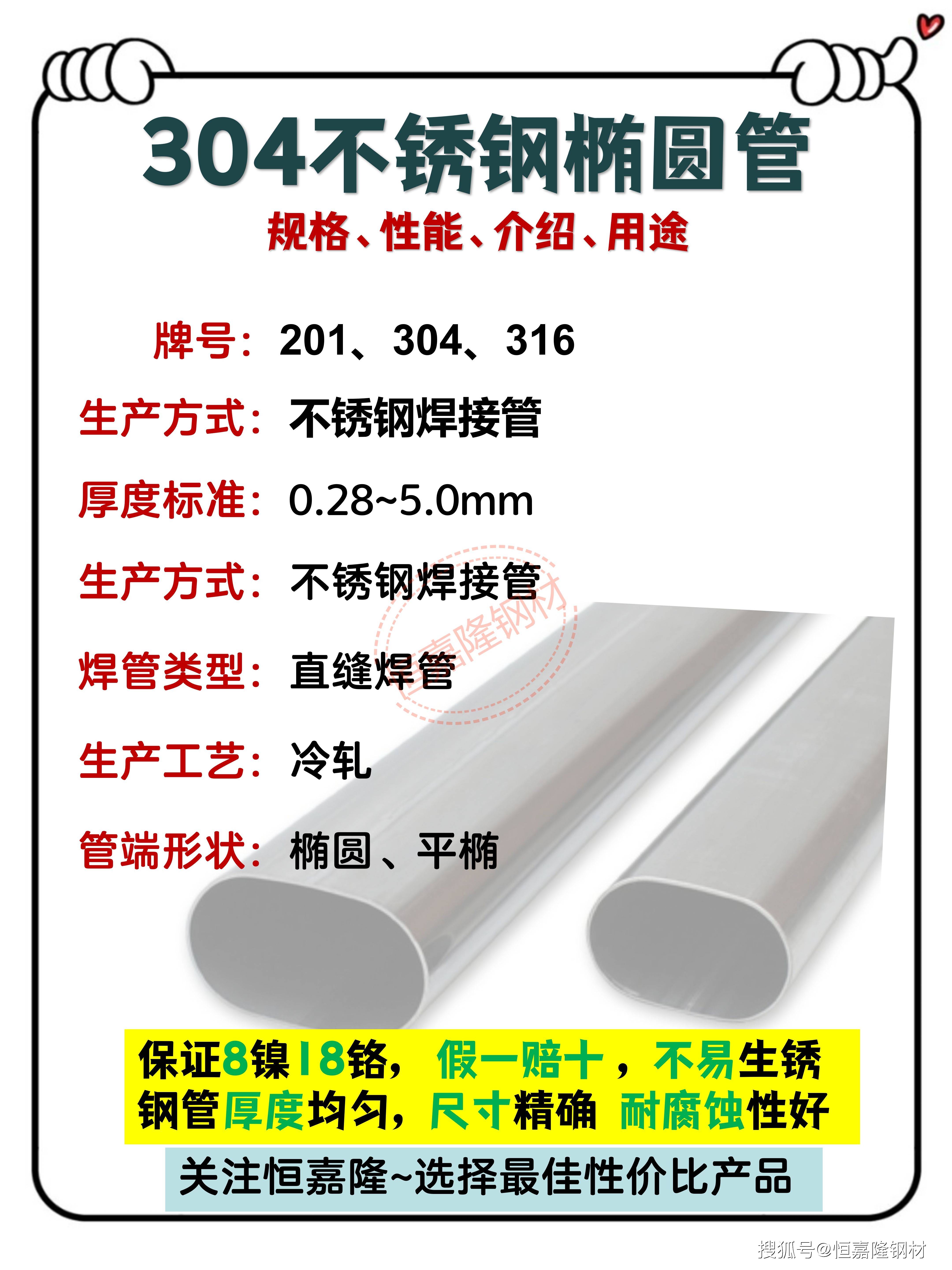 不锈钢扁管规格表
