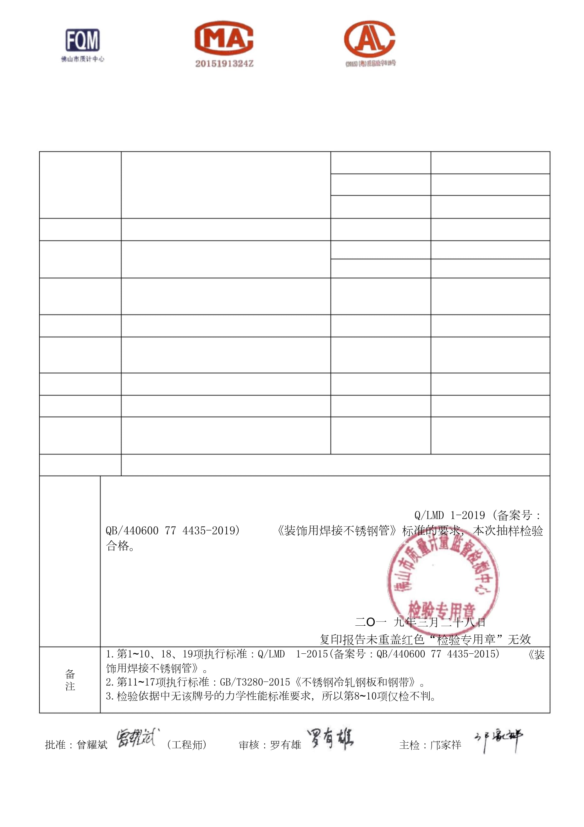 不锈钢304光谱分析报告样本不锈钢304光谱分析报告