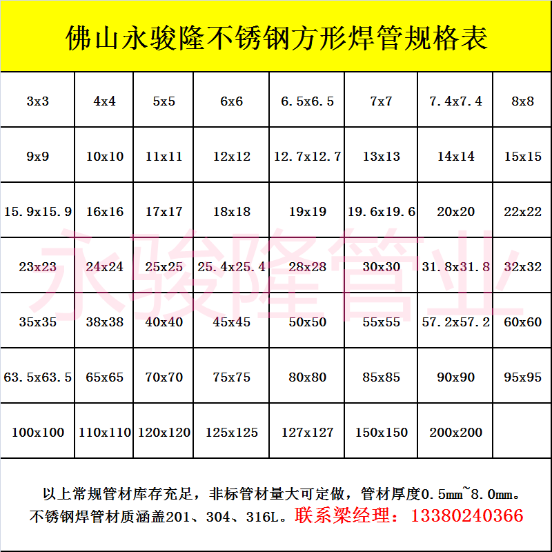 50*50*3不锈钢方管1根多重与5x5不锈钢方管多少钱一根