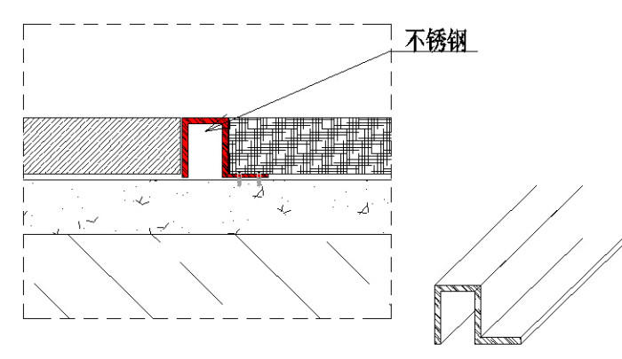 不锈钢踢脚线内嵌做法