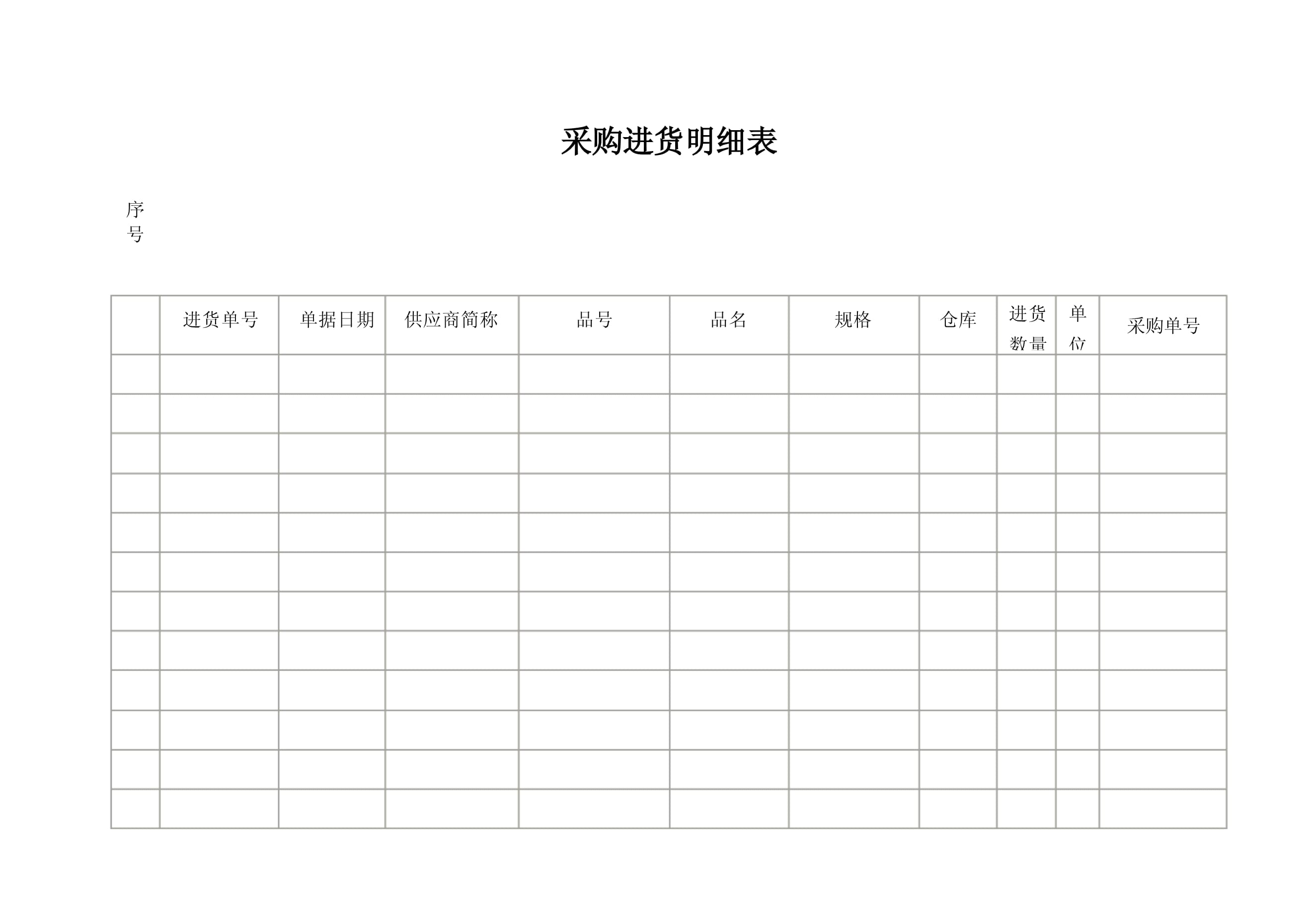 五金店进货清单一览表最新