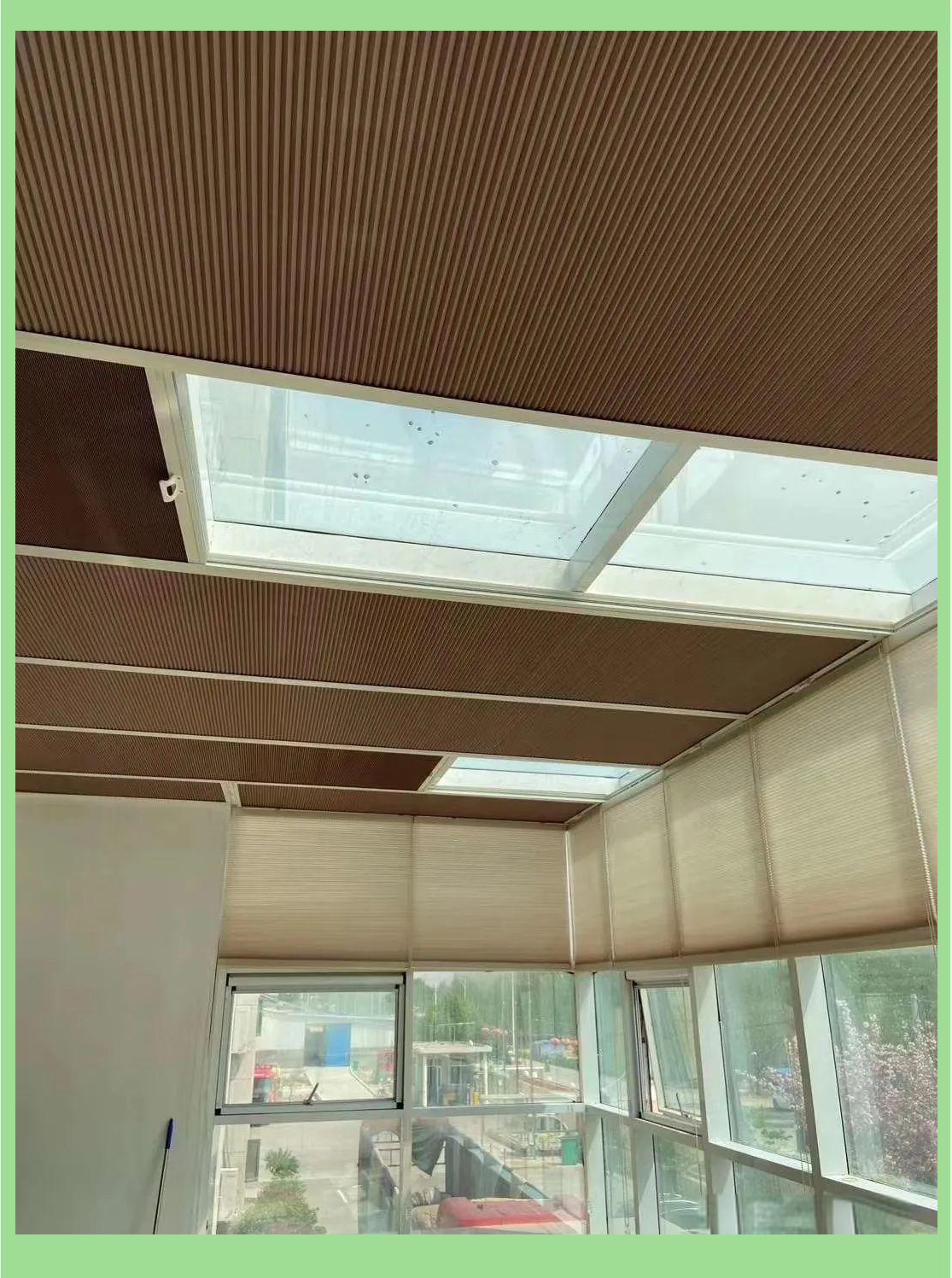 高端阳光房遮阳隔热顶帘效果图片