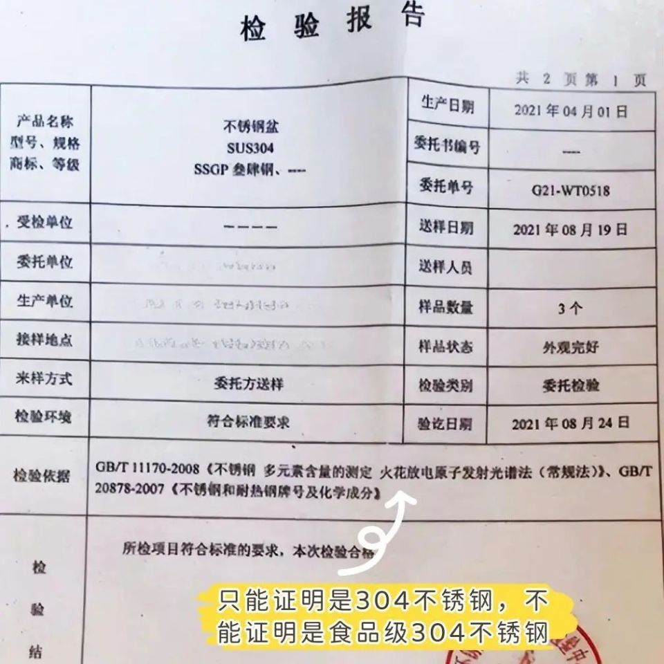 sus304食品级什么意思