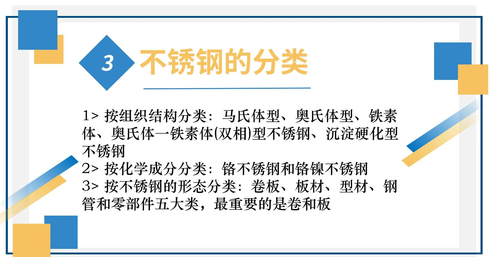 现在的不锈钢主要的类型包括哪些