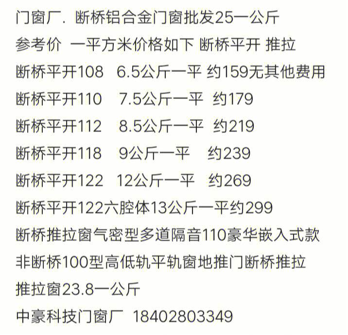 最便宜的铝合金门窗价格多少钱一平方米,最便宜的铝合金门窗价格多少钱一平方米
